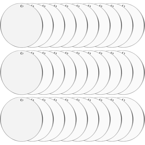 4 Inch Acrylic Ornaments Blanks,30pcs Clear Round Acrylic Ornament ...