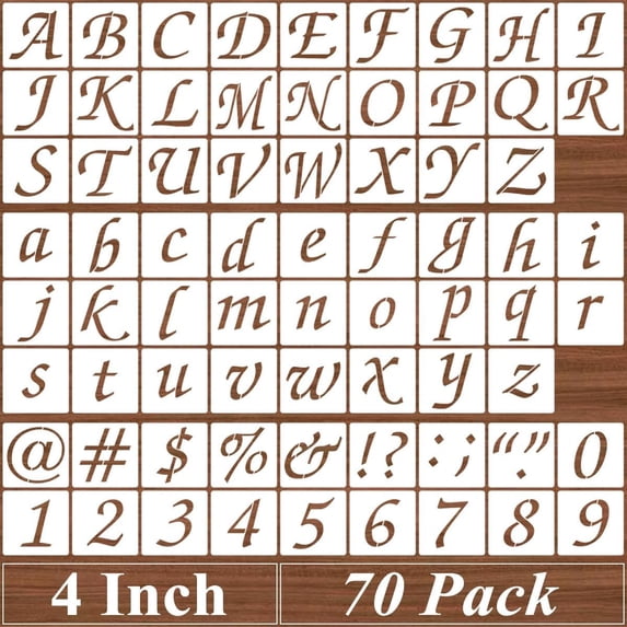 4 Inch Alphabet Letter Stencils - 70 Pack Letter Number Stencil ...