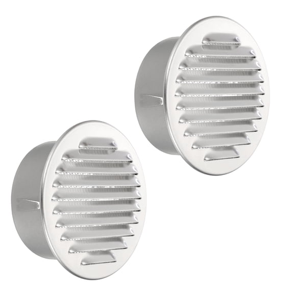 Uxcell 2Pcs 4" Aluminum Universal Louvered Vent Cover Ducting Air Vents Wall Outlet