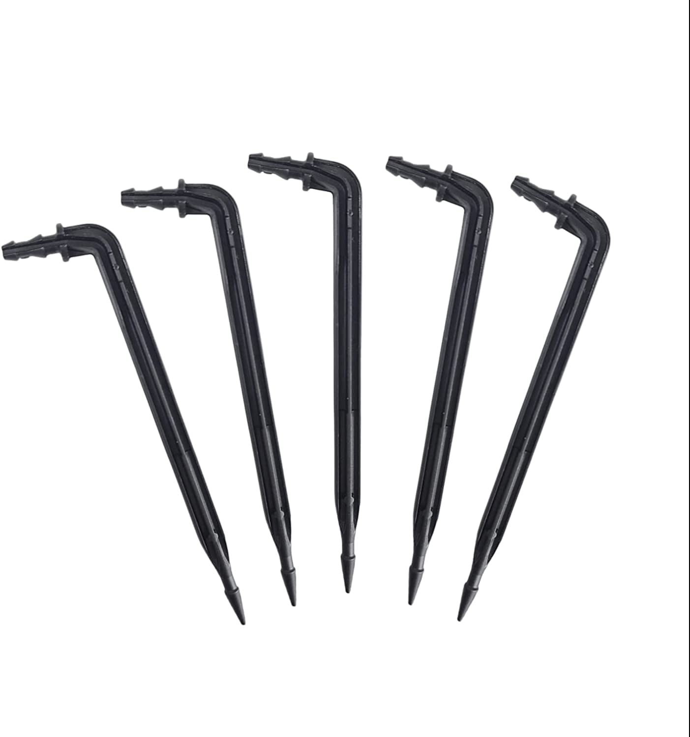 4" Inch Angled Drip Emitter Stake, (FITS 1/4" & 1/8" TUBING) for