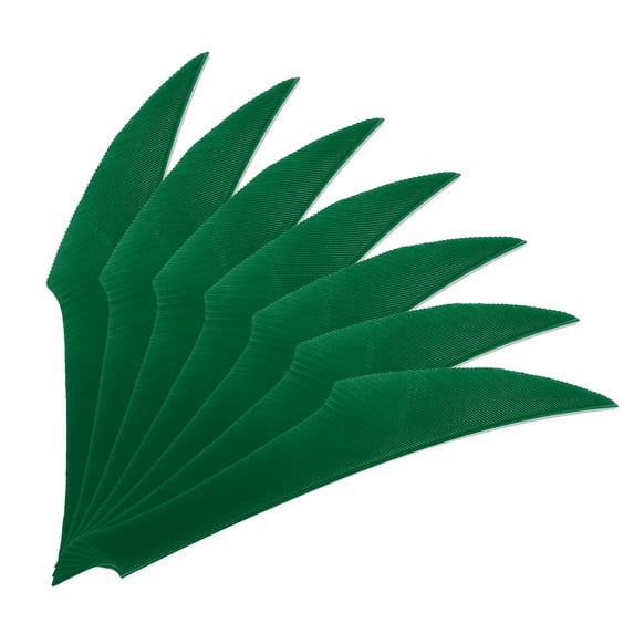 Uxcell 4 Inch Arrow Vanes, 20 Pack Turkey Feather Fletching Archery Fletch Right/Left Wing for Hunting Target Shooting, Black Dark Green