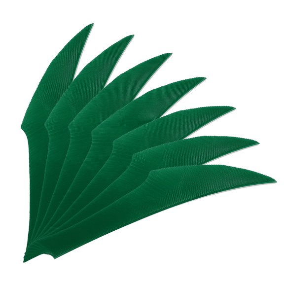 Uxcell 4 Inch Arrow Vanes, 20 Pack Turkey Feather Fletching Archery Fletch Right/Left Wing for Hunting Target Shooting, Black Dark Green