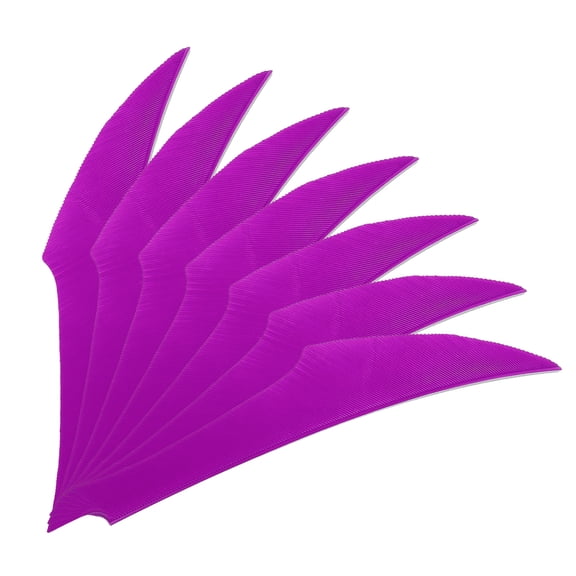 Uxcell 4 Inch Arrow Vanes, 20 Pack Turkey Feather Fletching Archery Fletch Right/Left Wing for Hunting Target Shooting, Black Purple-Red