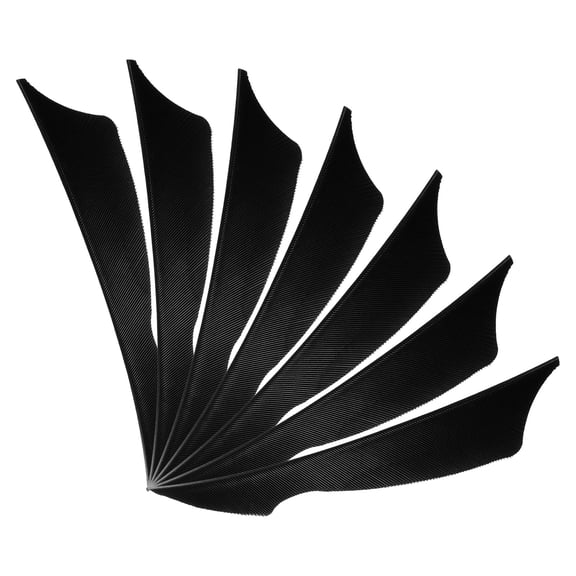 Uxcell 4 Inch Arrow Vanes, 20 Pack Turkey Feather Fletching Archery Fletch Right Wing for Hunting Target Shooting, Black Black