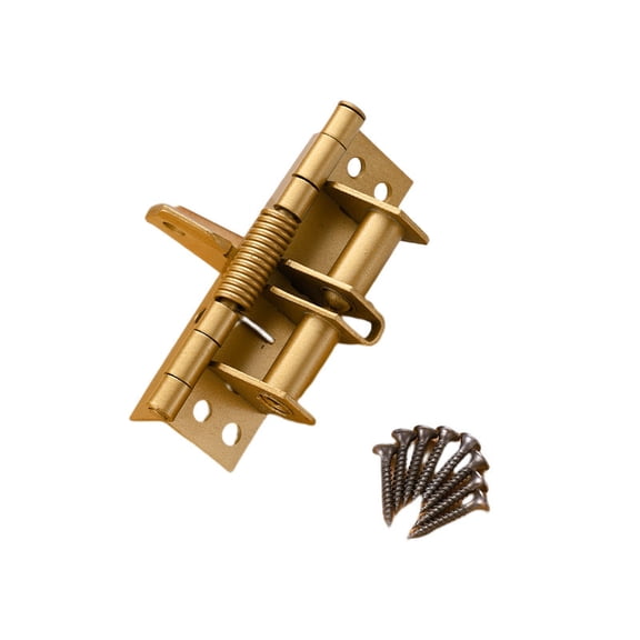 4 Inch Automatic Self-Closing Door Hinge with 90 Degree Positioning - Stainless Steel Spring Hinge for Interior and Exterior Wood Doors
