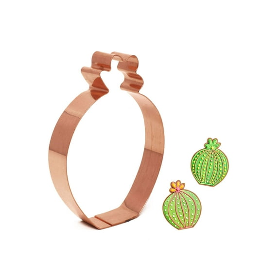 4 Inch Barrel Cactus Cookie Cutter, Handcrafted Copper by The Fussy Pup