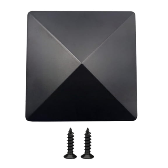 4 Inch Black Column Cap for Common Fence Post Outdoor Garden Use Including Screws ABS Cover
