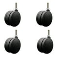 thumbnail image 1 of 4 Inch Black Heavy Duty Floor Safe Twin Wheel Caster 1/2” Threaded Stem Set of 4, 1 of 2
