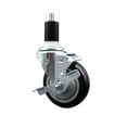 thumbnail image 1 of 4 Inch Black Poly Swivel 1-1/2 Inch Expanding Stem Caster with Brake SCC, 1 of 2