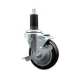 thumbnail image 1 of 4 Inch Black Poly Swivel 1-1/4 Inch Expanding Stem Caster with Brake SCC, 1 of 2