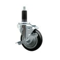 thumbnail image 1 of 4 Inch Black Poly Swivel 1-1/8 Inch Expanding Stem Caster with Brake SCC, 1 of 2