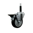 thumbnail image 1 of 4 Inch Black Poly Swivel 3/4 Inch Expanding Stem Caster with Brake SCC, 1 of 2