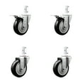 thumbnail image 1 of 4 Inch Black Poly Swivel 3/4 Inch Square Stem Caster Set 2 Total Lock Brakes SCC, 1 of 2