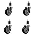 thumbnail image 1 of 4 Inch Black Poly Wheel Swivel 1-1/2 Inch Expanding Stem Caster Set SCC, 1 of 2