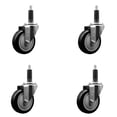 thumbnail image 1 of 4 Inch Black Poly Wheel Swivel 1 Inch Expanding Stem Caster Set SCC, 1 of 2