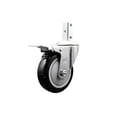 thumbnail image 1 of 4 Inch Black Poly Wheel Swivel 7/8 Inch Square Stem Caster with Total Lock Brake, 1 of 2