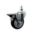 thumbnail image 1 of 4 Inch Black Polyurethane ½ Inch Threaded Stem Caster with Brake, 1 of 2