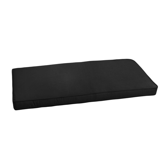 4-Inch Black Sunbrella Rectangular Indoor and Outdoor Bench Cushion