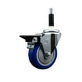 thumbnail image 1 of 4 Inch Blue Poly Swivel 7/8 Inch Expanding Stem Caster with Brake SCC, 1 of 2