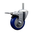 thumbnail image 1 of 4 Inch Blue Poly Wheel Swivel 5/8 Inch Threaded Stem Caster Total Lock Brake, 1 of 2