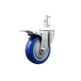 thumbnail image 1 of 4 Inch Blue Poly Wheel Swivel 7/8 Inch Square Stem Caster with Total Lock Brake, 1 of 2