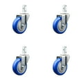thumbnail image 1 of 4 Inch Blue Polyurethane Wheel Swivel 3/4 Inch Square Stem Caster Set SCC, 1 of 2
