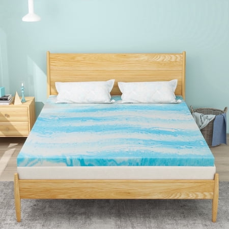 4 Inch Cal King Cooling Memory Foam Mattress Topper,Gel Infused Mattress Topper,Made in USA