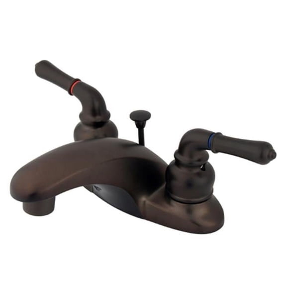 4 Inch Center Lavatory Faucet With Twin Brass Lever Handles - Oil Rubbed Bronze