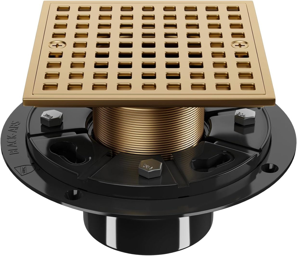 4 Inch Champagne Bronze Shower Drain- Square Shower Floor Drain Kit ...