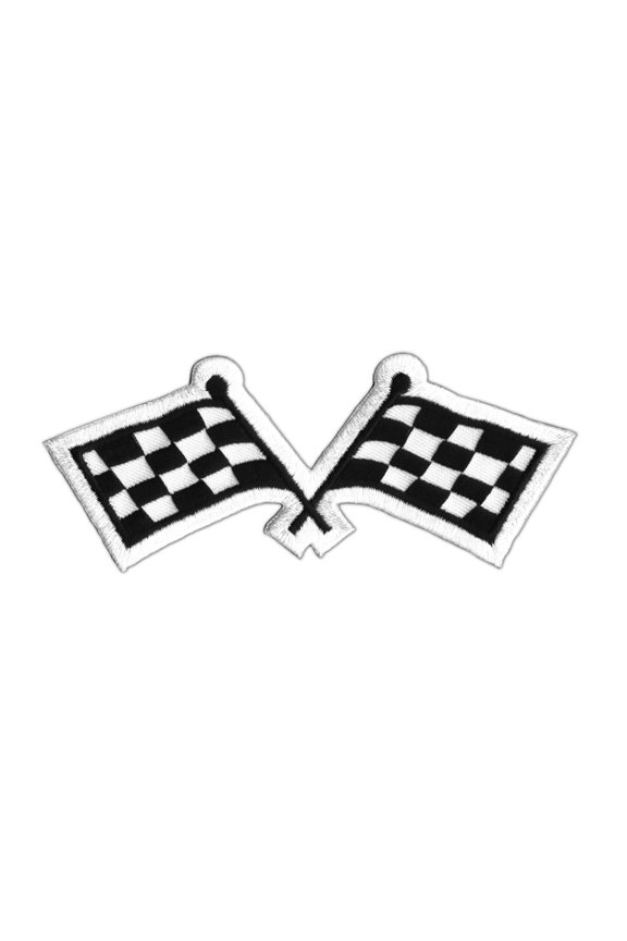 4 Inch Checkered Racing Flag Patch Auto Car Starting Finish Iron On Applique