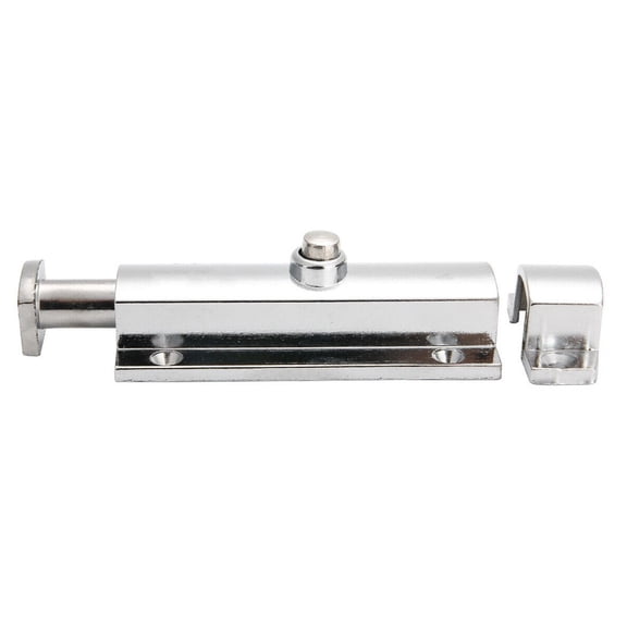 4'Inch Chrome Plated Door Sash Security Bolt Button Open Spring Lock Latch