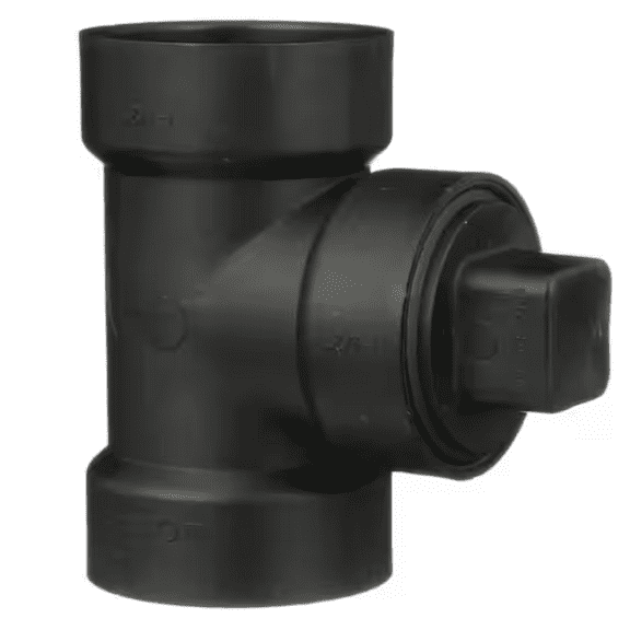 4 Inch Cleanout Tee with Plug, ABS Fitting
