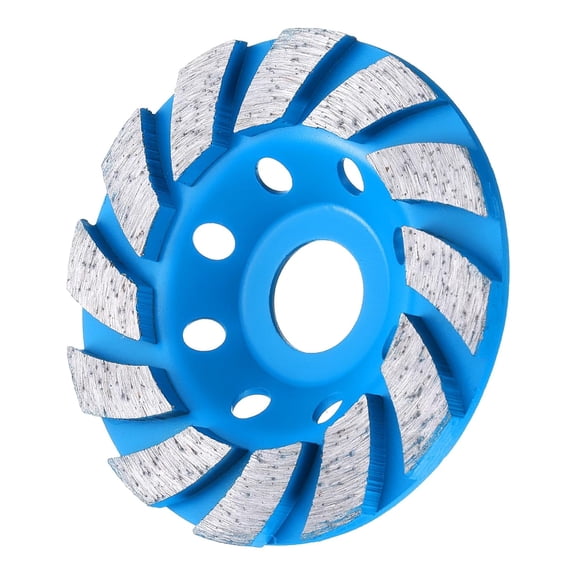 4 Inch Concrete Grinding Wheels 7/8 Inch Arbor Grinding Cup Wheel with 12 Diamond Segments for 4.5" Angle Grinder Paint Epoxy Coating Removal, Blue
