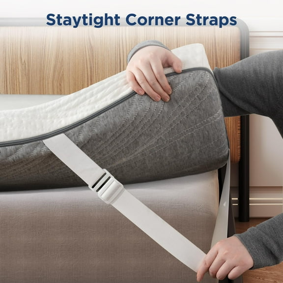 4 Inch Cooling Gel Memory Foam Mattress Topper for Twin Bed, Pressure Relief & Breathable with Washable Tencel Cover,, Non-Slip, White