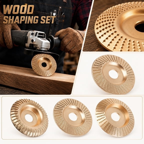 4 Inch Diameter Tungsten Carbide Grinding Wheel 3-Piece Polishing Pad Set, Angle Grinder, Wood Carving, Grinder Tool, Tool Set for Woodworking, Universal Angle Grinder Wood