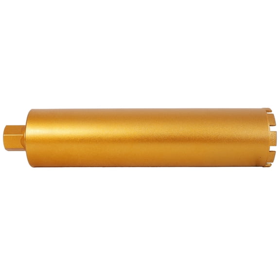 4 Inch Diamond Core Drill Bit 1-1/4"-7 Thread - Wet/Dry for Cured Concrete with Rebar, Brick, Stone, Masonry - Red Steel