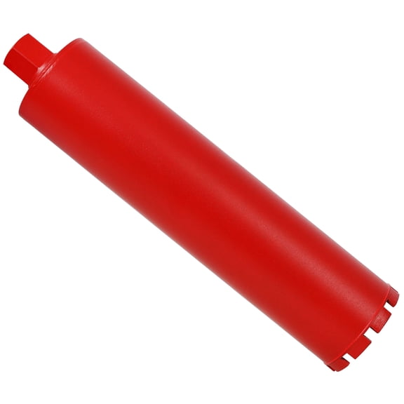 4 Inch Diamond Core Drill Bit 1-1/4"-7 Thread - Wet/Dry for Cured Concrete with Rebar, Brick, Stone, Masonry - Red Steel