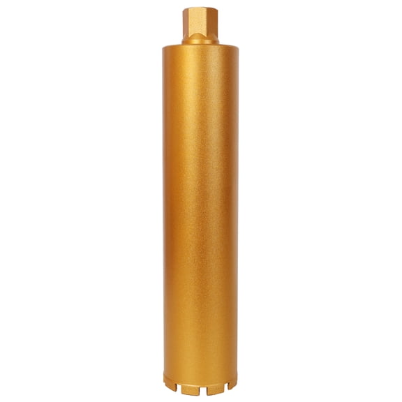 4 Inch Diamond Core Drill Bits, 1-1/4-7 Thread Core Bit for Cured Concrete with Rebar, Hard Masonry, Brick Block, Stucco, Stone, Mesh - Wet Drilling, Steel, Yellow