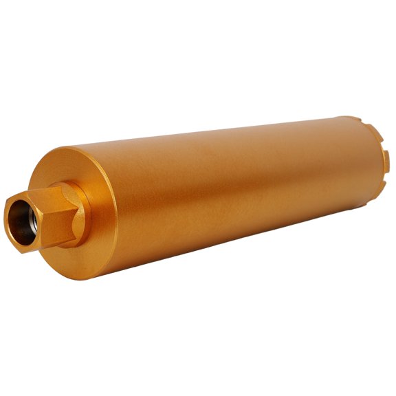 4 Inch Diamond Core Drill Bits for Concrete with Rebar, 1-1/4-7 Thread Wet Dry Core Bit for Hard Masonry, Brick, Block, Stucco, Stone, Mesh - Yellow Steel