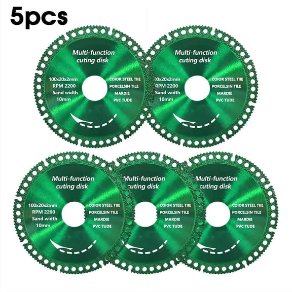 4 Inch Diamond Cutting Disc – Wear-Resistant Saw Blade for Angle Grinder, Multi-Purpose for Tile, Marble, PVC – 5-Pack