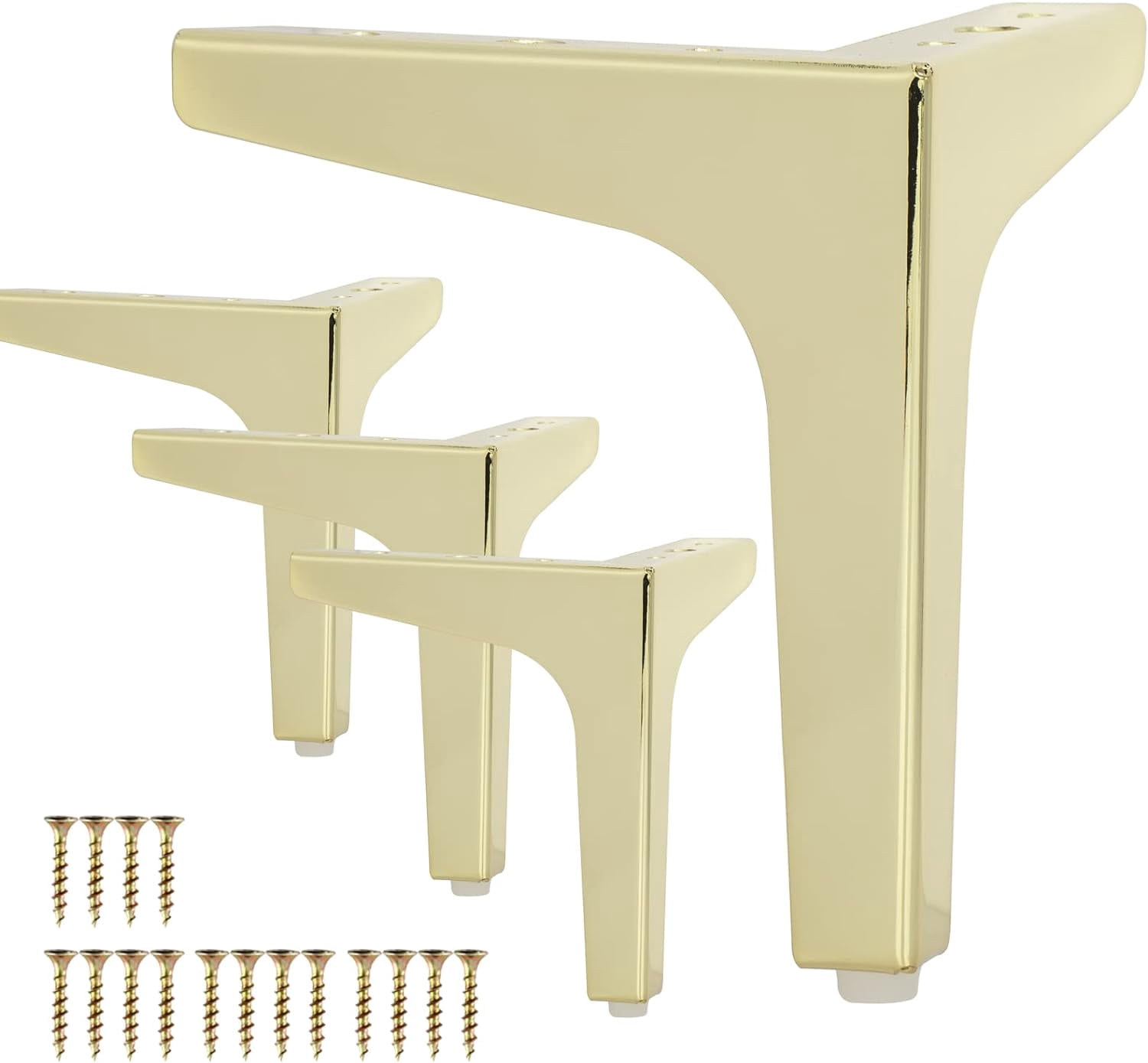 Doimond Triangle 4 Inch Diamond Triangle Metal Furniture Legs 4PCS- Heavy Duty Iron Gold ...