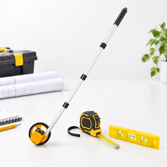 4 Inch Digital Rolling Measuring Wheel with Tape and Level Ruler for Construction and Landscaping