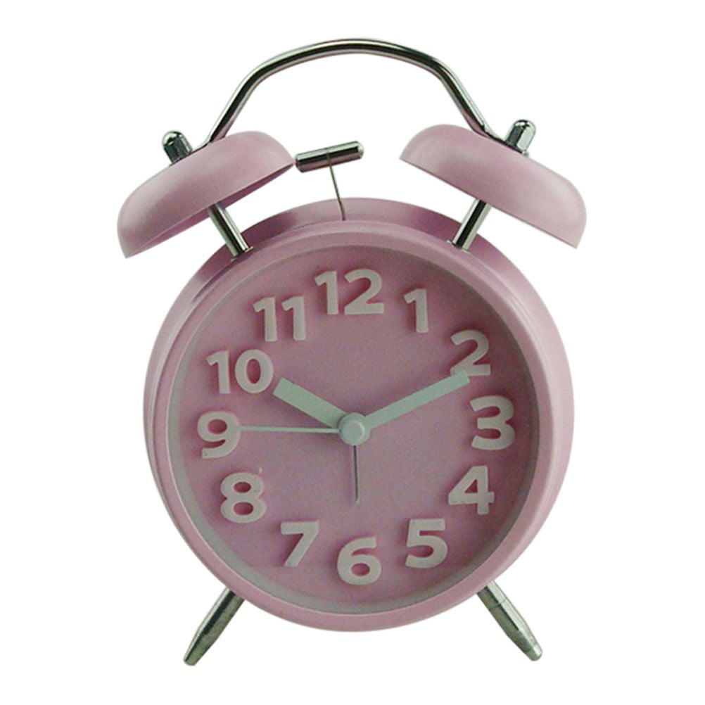 4Inch Double Bell Alarm Clock with Stereoscopic Dial Backlight Battery