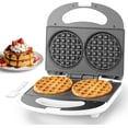 thumbnail image 1 of 4 Inch Double Mini Waffle Maker Machine, Chaffle Maker, Waflera Electrica, Small Iron for Waffles, Keto Chaffles, Hash Browns, Cookies, Grey, 1 of 4