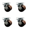 thumbnail image 1 of 4 Inch Dual High Temp Phenolic Wheels Swivel Caster Set with Roller Bearings SCC, 1 of 2