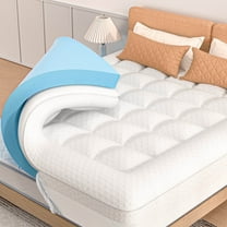 4-Inch Dual Layer Gel Memory Foam Mattress Queen Size, 2-Inch Cooling Gel Memory Foam Plus 2-Inch 100% 400TC Ultra Thick Soft Mattress Pillow Cover, Cool Comfort, Breathable Pressure Reduction