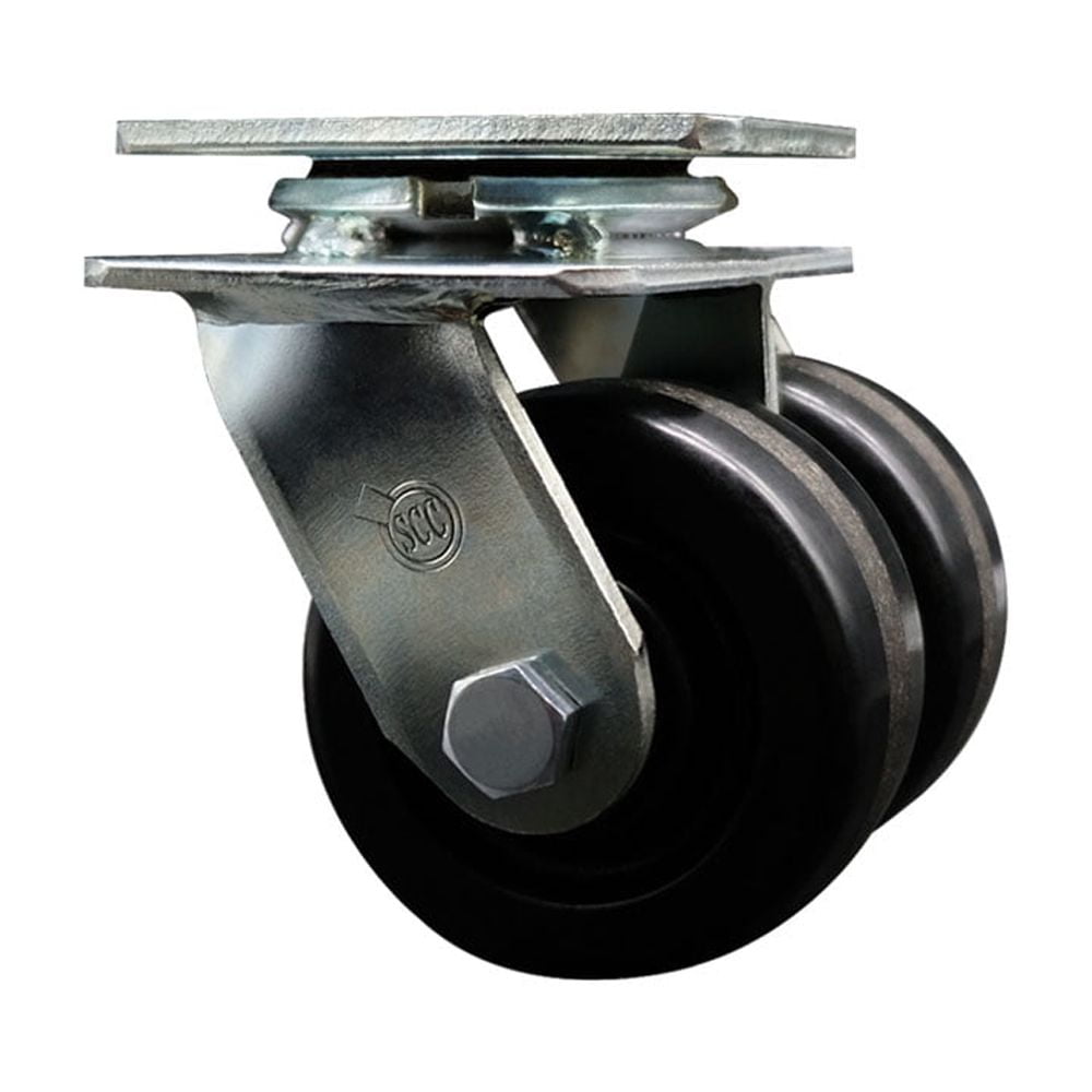 4 Inch Dual Phenolic Wheels Swivel Caster with Roller Bearing Service Caster