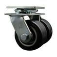 thumbnail image 1 of 4 Inch Dual Rubber on Aluminum Wheels Swivel Caster with Roller Bearing SCC, 1 of 2