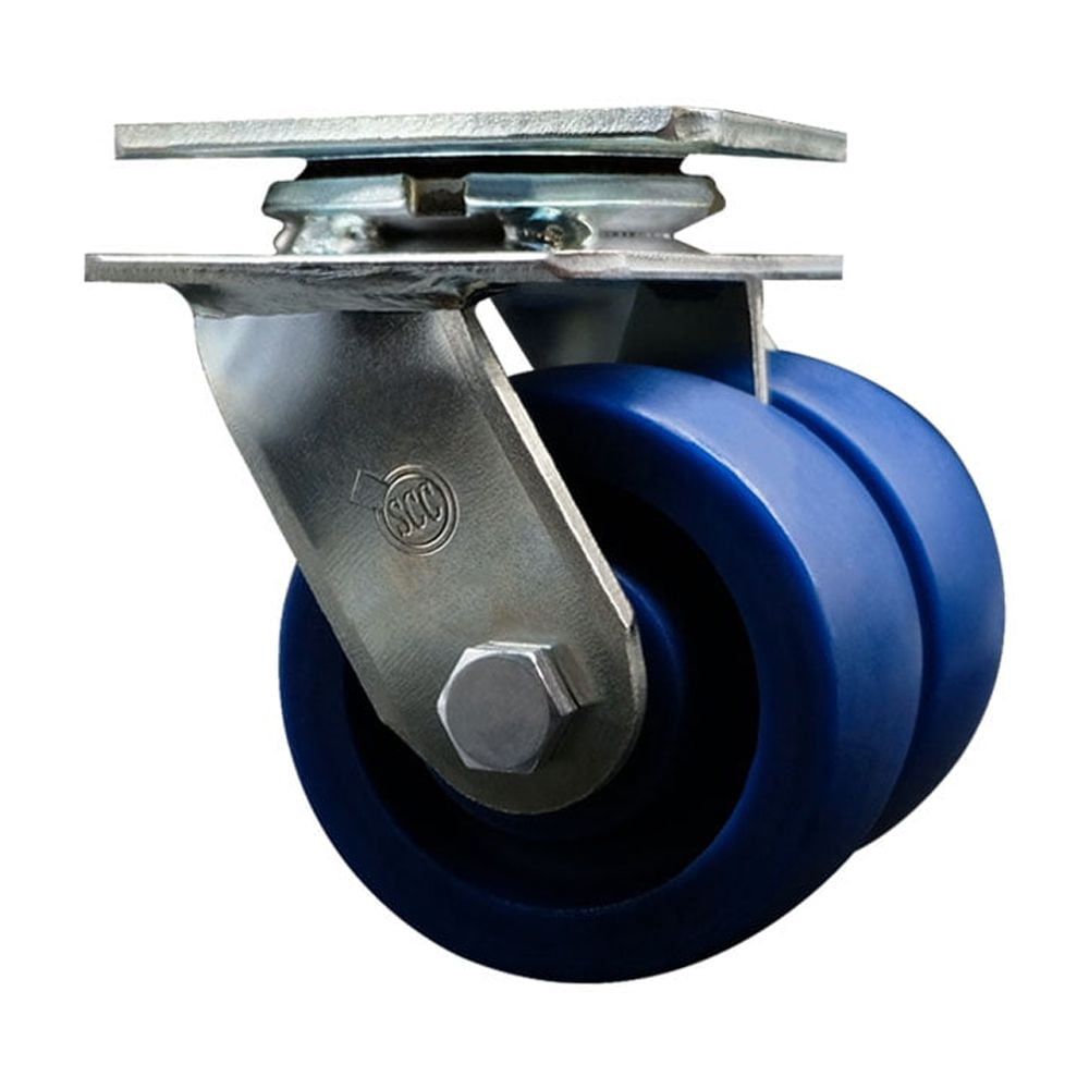 4 Inch Dual Solid Polyurethane Wheels Swivel Caster with Ball Bearing SCC