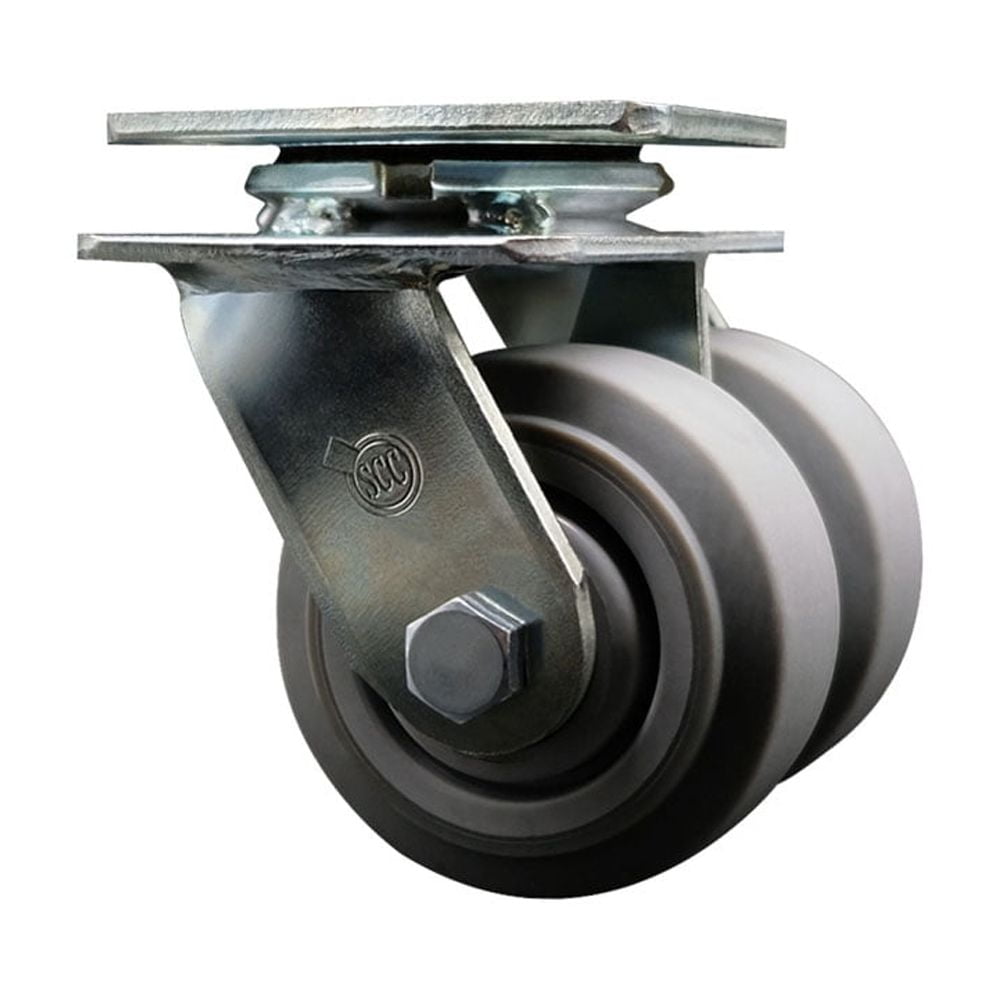 4 Inch Dual Thermoplastic Rubber Wheels Swivel Caster with Ball Bearing SCC